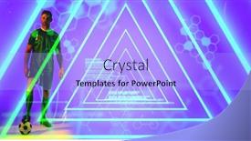  Presentation with structure design - Theme having caucasian-young-athlete-with-ball background and a light blue colored foreground