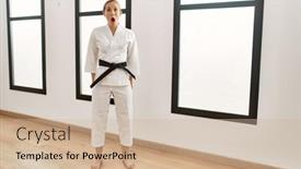  Presentation with black woman - PPT layouts having caucasian-young-blonde-woman-wearing background and a  colored foreground