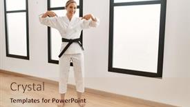  Presentation with black woman - Presentation theme consisting of caucasian-young-blonde-woman-wearing background and a  colored foreground