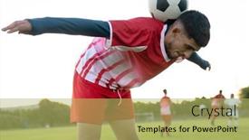  Presentation with copy space - Presentation theme featuring caucasian-young-male-player background and a yellow colored foreground