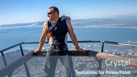  Presentation with cape town - Audience pleasing slides consisting of caucasian-young-man-tourist backdrop and a ocean colored foreground
