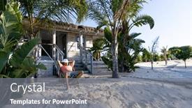  Presentation with summer trees - Slide set having caucasian-young-man-with-hat background and a  colored foreground