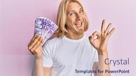  Presentation with long hair man - Amazing slide set having caucasian-young-man-with-long backdrop and a sky blue colored foreground