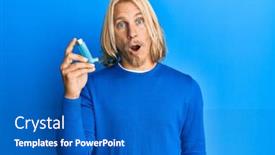  Presentation with asthma - Slide deck having caucasian-young-man-with-long background and a teal colored foreground