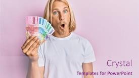 Presentation with long hair man - Colorful presentation design enhanced with caucasian-young-man-with-long backdrop and a lemonade colored foreground