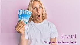  Presentation with long hair man - Slides having caucasian-young-man-with-long background and a lemonade colored foreground