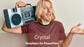  Presentation with long hair man - Cool new theme with caucasian-young-man-with-long backdrop and a tawny brown colored foreground