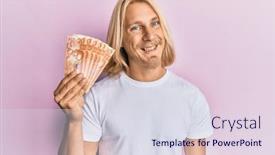  Presentation with long hair man - PPT layouts with caucasian-young-man-with-long background and a sky blue colored foreground