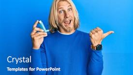  Presentation with asthma - PPT theme having caucasian-young-man-with-long background and a teal colored foreground