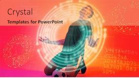  Presentation with kneeling - PPT layouts enhanced with caucasian-young-soccer-player-kneeling background and a  colored foreground