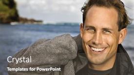  Presentation with maui - Colorful PPT layouts enhanced with caucasion mid-adult man looking at viewer smiling by ocean in maui hawaii backdrop and a dark gray colored foreground