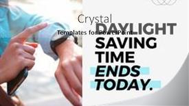  Presentation with today - Presentation theme featuring caucasisn-woman-checking-time background and a white colored foreground