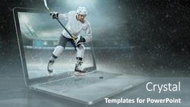  Presentation with ice hockey - Amazing PPT layouts having caucassian-ice-hockey-player backdrop and a gray colored foreground