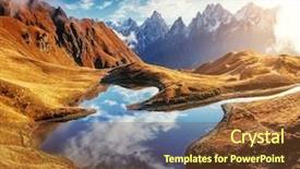  Presentation with spiritual world war - Beautiful slide set featuring caucasus ridge warm toning soft backdrop and a tawny brown colored foreground