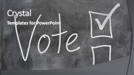  Presentation with voting - Colorful PPT layouts enhanced with caucus - voting boxes displayed backdrop and a gray colored foreground