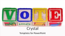  Presentation with vote - Presentation consisting of caucus - word vote written using antique background and a sky blue colored foreground