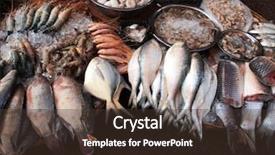  Presentation with shrimp fish - Audience pleasing theme consisting of caught fish squids and shrimp backdrop and a tawny brown colored foreground