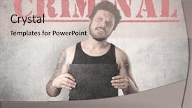  Presentation with gangster - Audience pleasing presentation theme consisting of caught gangster with criminal background backdrop and a soft green colored foreground