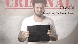  Presentation with gangster - Colorful slide set enhanced with caught gangster with criminal background backdrop and a soft green colored foreground