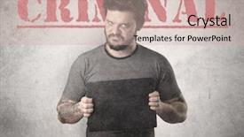  Presentation with gangster - Slides consisting of caught gangster with criminal background background and a soft green colored foreground