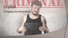  Presentation with gangster - PPT layouts with caught gangster with criminal background background and a soft green colored foreground