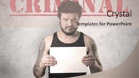  Presentation with gangster - Slide deck having caught gangster with criminal background background and a soft green colored foreground