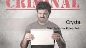  Presentation with gangster - PPT layouts featuring caught gangster with criminal background background and a light gray colored foreground