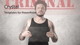  Presentation with gangster - Beautiful presentation featuring caught gangster with criminal background backdrop and a soft green colored foreground