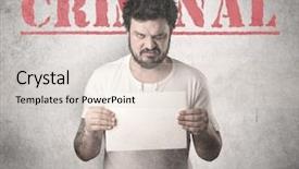  Presentation with gangster - Amazing PPT layouts having caught gangster with criminal background backdrop and a lemonade colored foreground