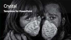  Presentation with gel concept for swine flu - Presentation theme consisting of caught in a flu pandemic background and a black colored foreground