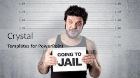  Presentation with wall - Presentation theme having caugth-offender-in-front background and a light gray colored foreground