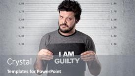 Presentation with wall - PPT theme consisting of caugth-offender-in-front background and a gray colored foreground