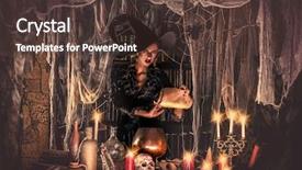  Presentation with fairytales - Presentation theme having cauldron - attractive witch conjures background and a tawny brown colored foreground