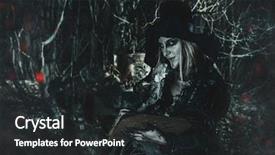  Presentation with forest fairy - Slide deck enhanced with cauldron - evil witch conjures background and a dark gray colored foreground