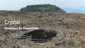 Presentation with caves - PPT theme featuring three angel's caves cauldron background and a gray colored foreground