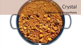  Presentation with cauliflower - PPT theme having cauliflower and pork ribs paella background and a red colored foreground