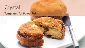  Presentation with burgers - Presentation theme enhanced with cauliflower-and-potato-burgers background and a gold colored foreground