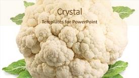  Presentation with cauliflower - Theme having cauliflower cabbage with cauliflower leaves background and a lemonade colored foreground