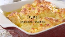  Presentation with cauliflower - Slide deck enhanced with cauliflower cheese in a baking background and a yellow colored foreground