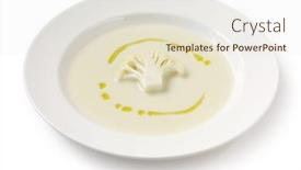  Presentation with cauliflower - Slides consisting of cauliflower-cream-soup background and a sky blue colored foreground