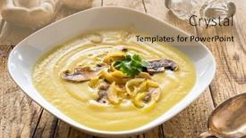  Presentation with cauliflower - PPT layouts with cauliflower-creamy-soup-with-fried background and a coral colored foreground