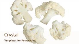  Presentation with cauliflower - Colorful PPT layouts enhanced with cauliflower cut out on white backdrop and a cream colored foreground