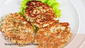  Presentation with cauliflower - Presentation theme featuring cauliflower-cutlets-with-apples background and a yellow colored foreground