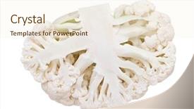  Presentation with cauliflower - Colorful slide set enhanced with cauliflower head isolated on white backdrop and a cream colored foreground