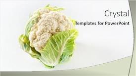  Presentation with cauliflower - Presentation theme enhanced with cauliflower-isolated-on-white-background background and a sky blue colored foreground