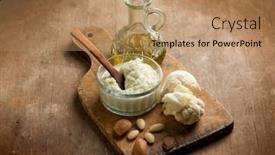  Presentation with cauliflower - Presentation theme featuring cauliflower-pesto-with-almond background and a coral colored foreground