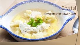  Presentation with cauliflower - Presentation enhanced with cauliflower-soup background and a lemonade colored foreground
