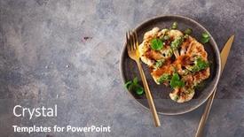  Presentation with plant based - Slide set enhanced with cauliflower-steaks-with-herb-sauce background and a gray colored foreground