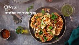  Presentation with plant based - Slide deck featuring cauliflower-steaks-with-herb-sauce background and a violet colored foreground
