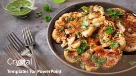  Presentation with plant based - Cool new theme with cauliflower-steaks-with-herb-sauce backdrop and a tawny brown colored foreground